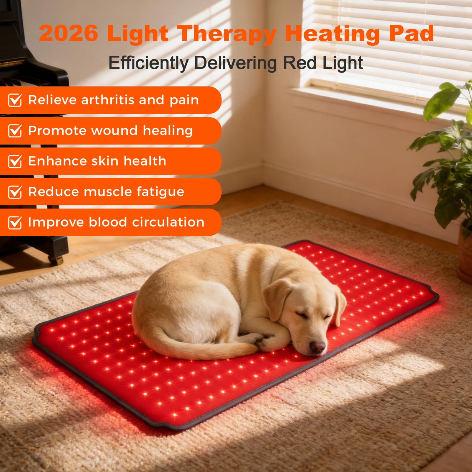 ZAEXAE red light therapy pad for dog belly aids balanced comfort during sessions