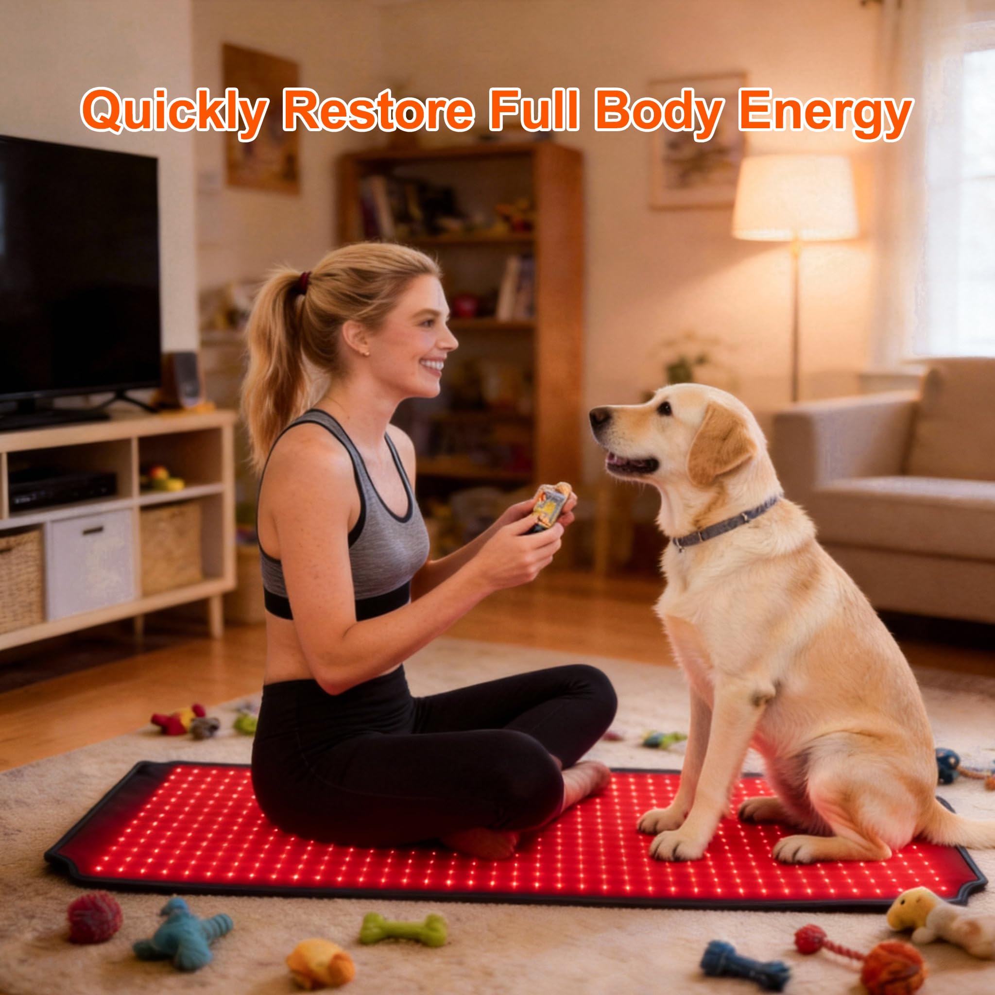 ZAEXAE wrap-around design fits back, shoulders, and hips on a pet.