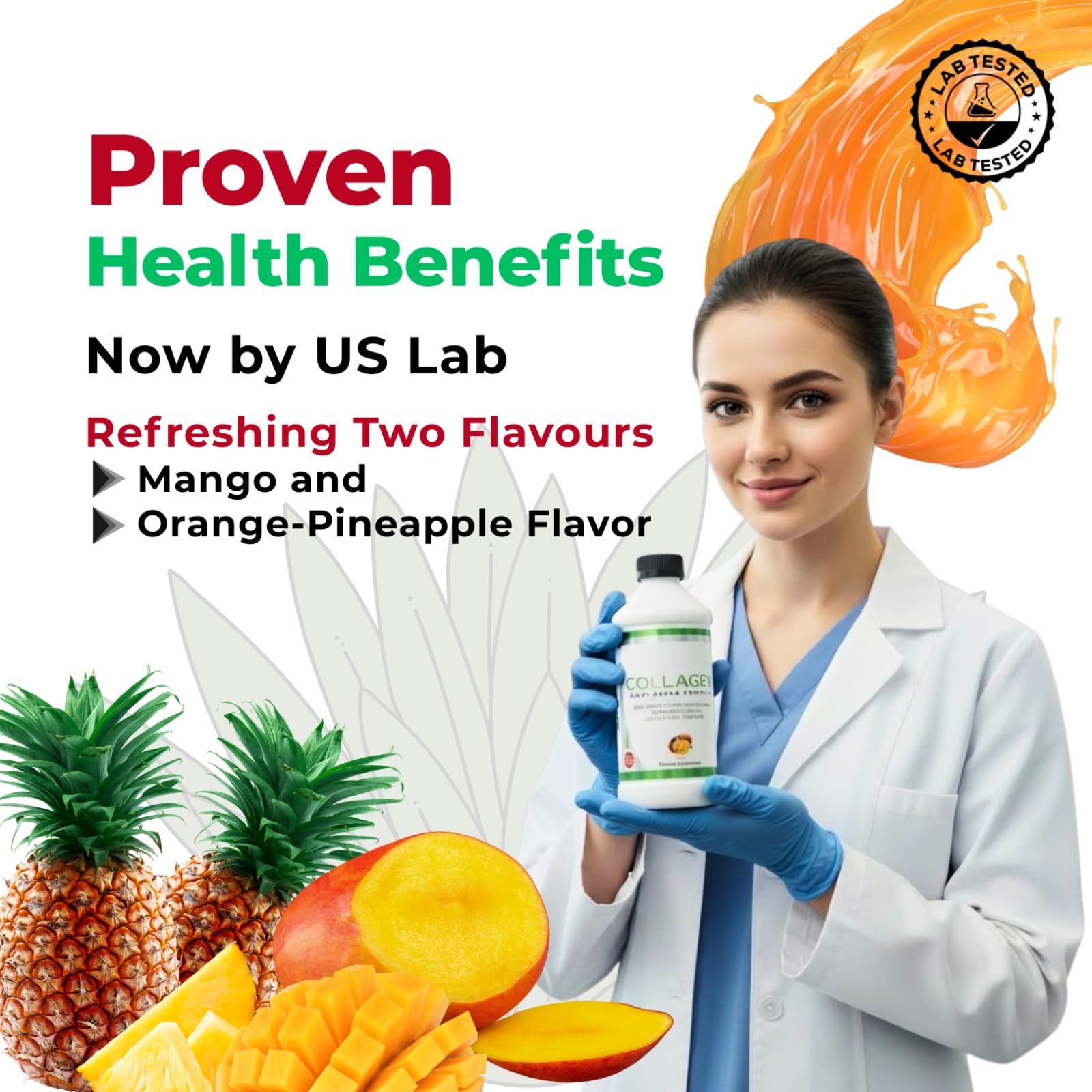 ZAFiNCO mango pour demonstrates a convenient daily serving for collagen intake.