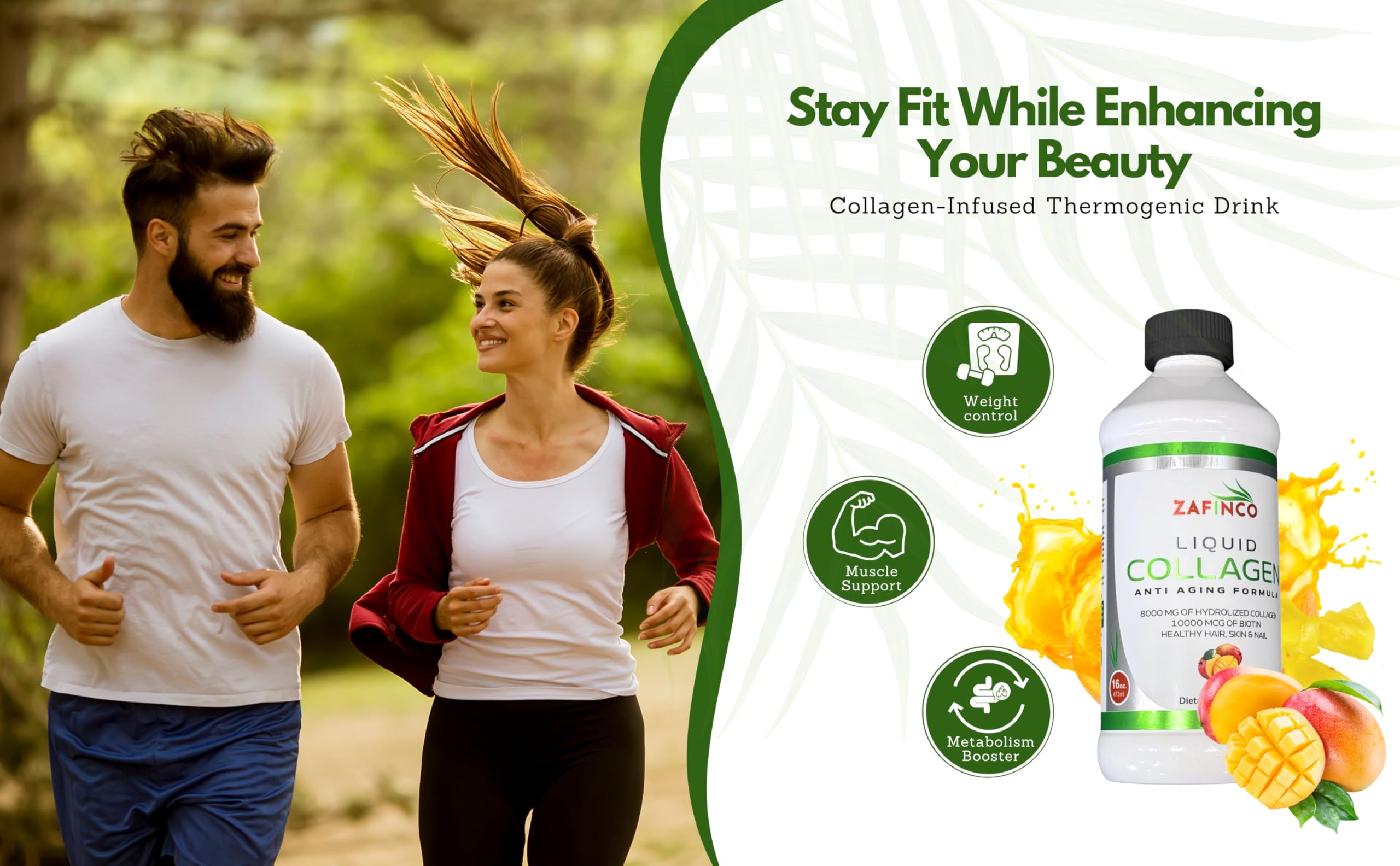 ZAFiNCO mango flavor liquid collagen ready for a tasty daily ritual.