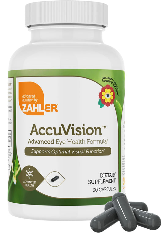Zahler AccuVision capsules close-up highlighting texture and quality.