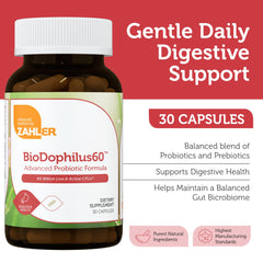 Zahler Biodophilus capsules close-up for daily digestive and immune support.