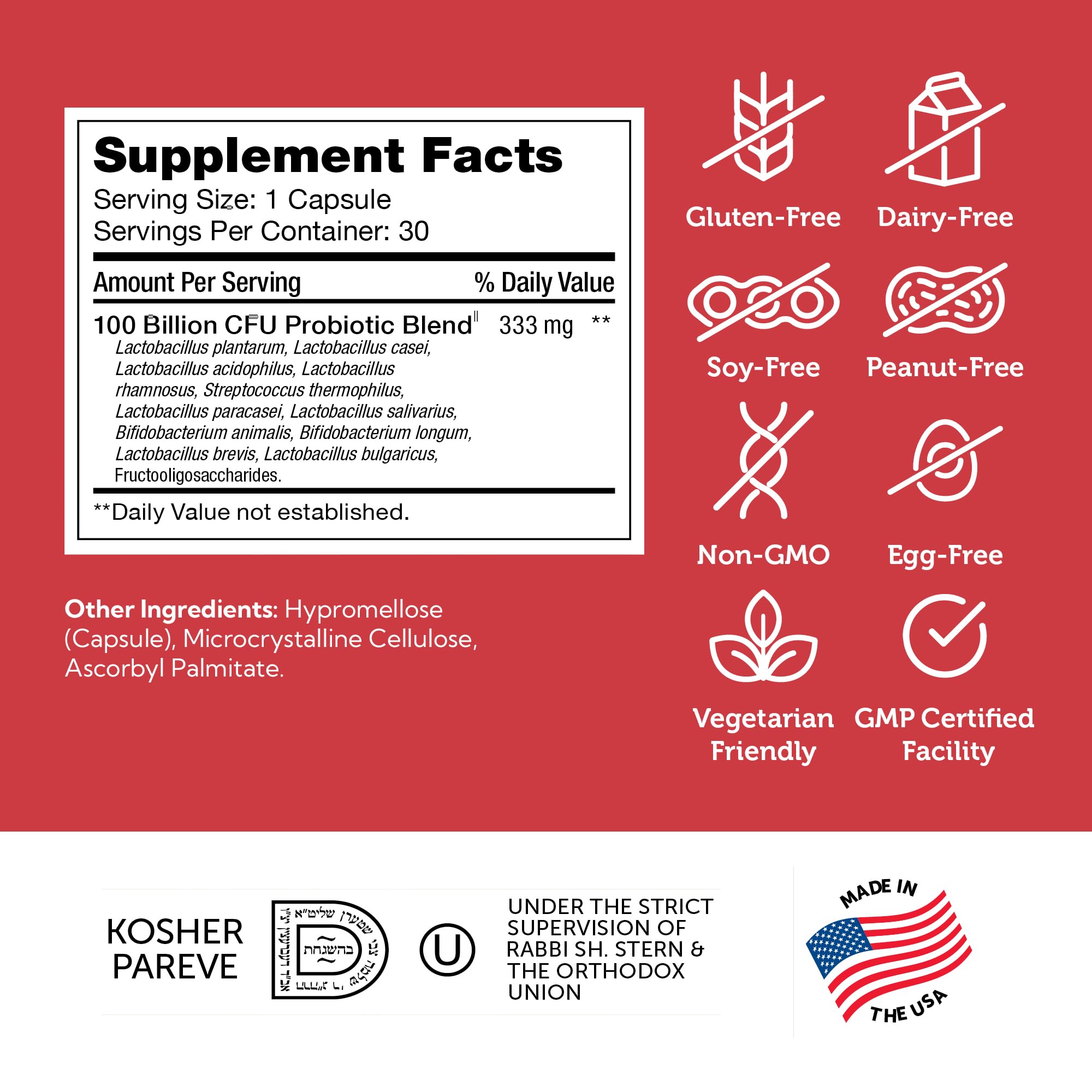 Zahler BioDophilus100 prebiotic fructooligosaccharides supporting gut nourishment