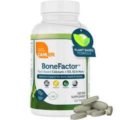 Zahler BoneFactor bottle front view showing bone-strength formula
