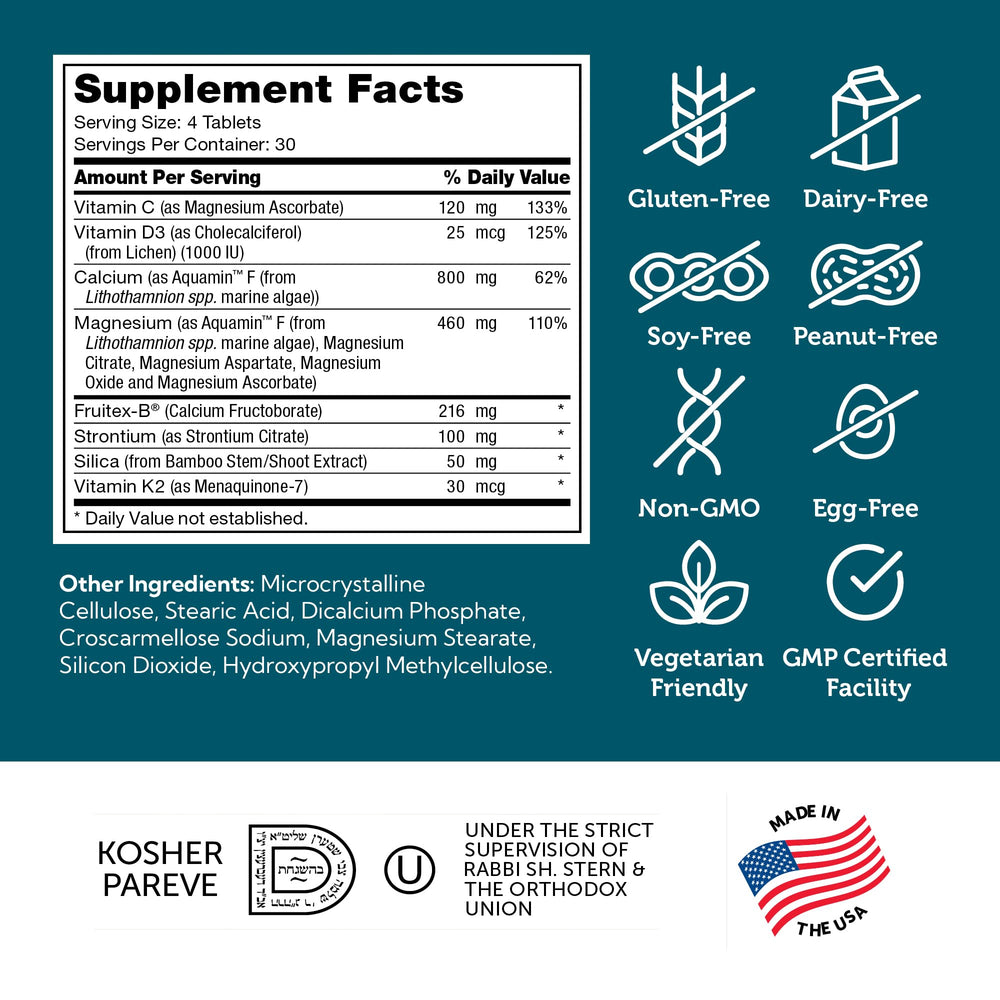 Zahler BoneFactor ingredients list emphasizing D3 K2 magnesium