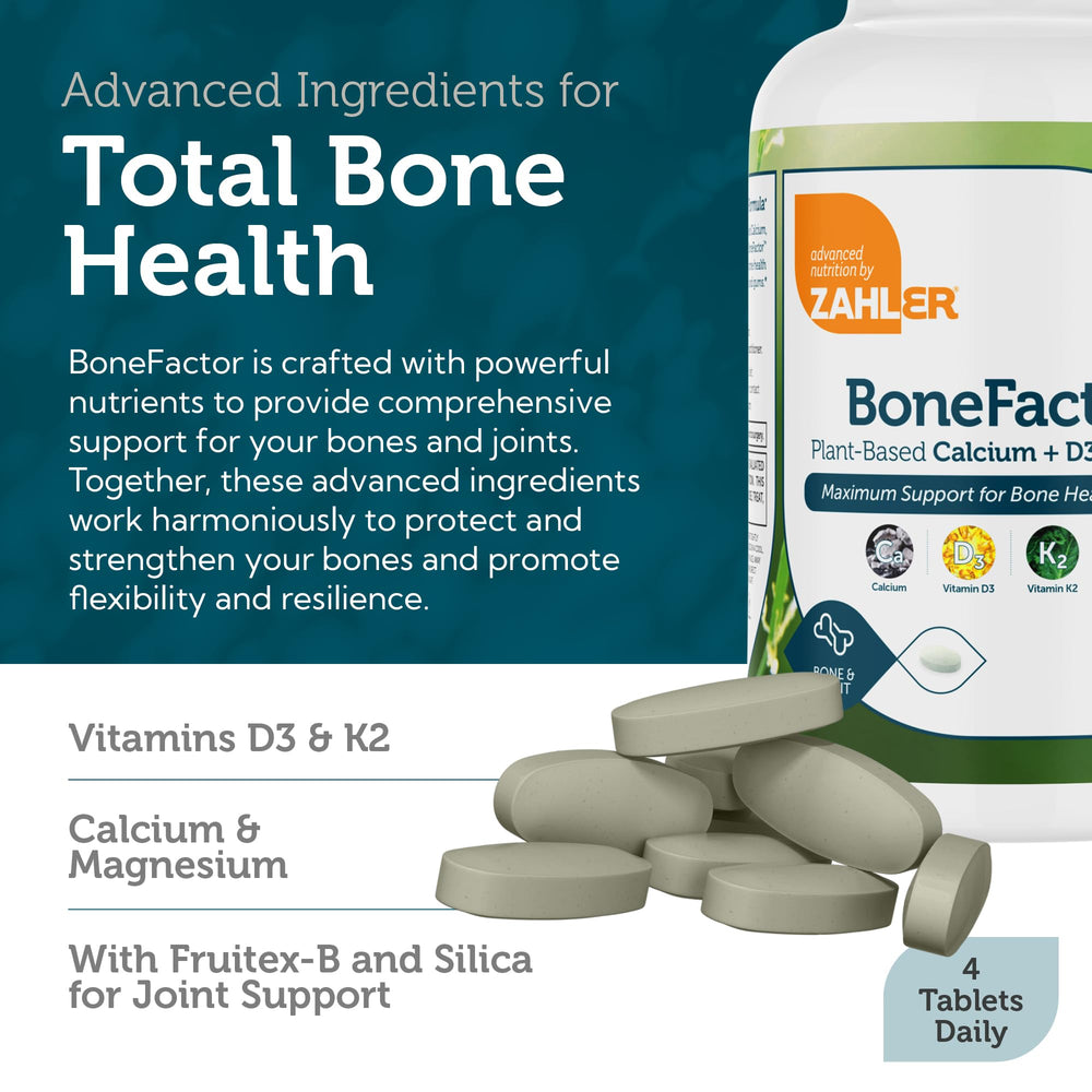 Zahler BoneFactor nutrition panel close-up
