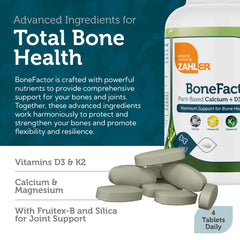 Zahler BoneFactor nutrition panel close-up