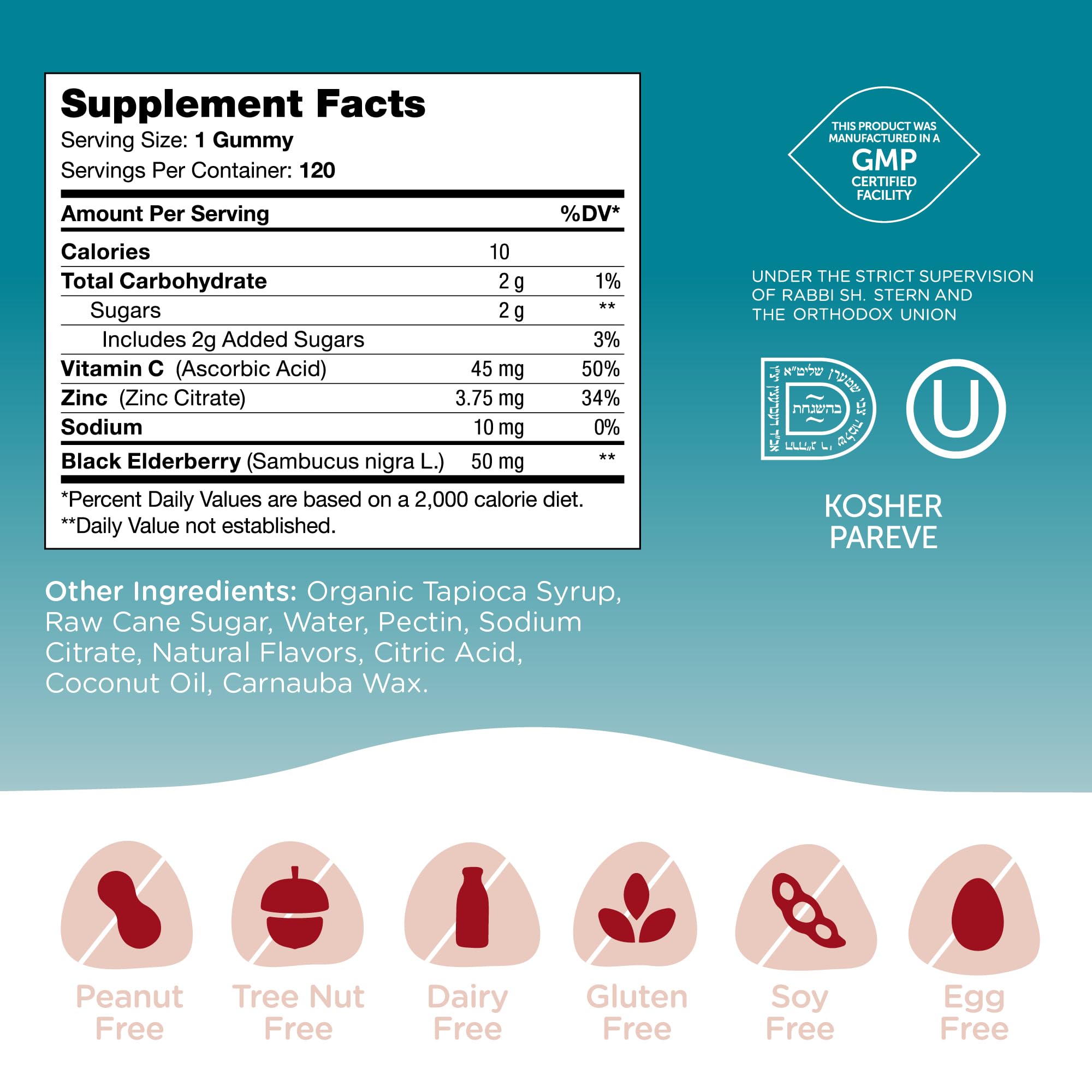 Zahler Chapter One Immunity Gummies USA-made image emphasizing GMP facilities.
