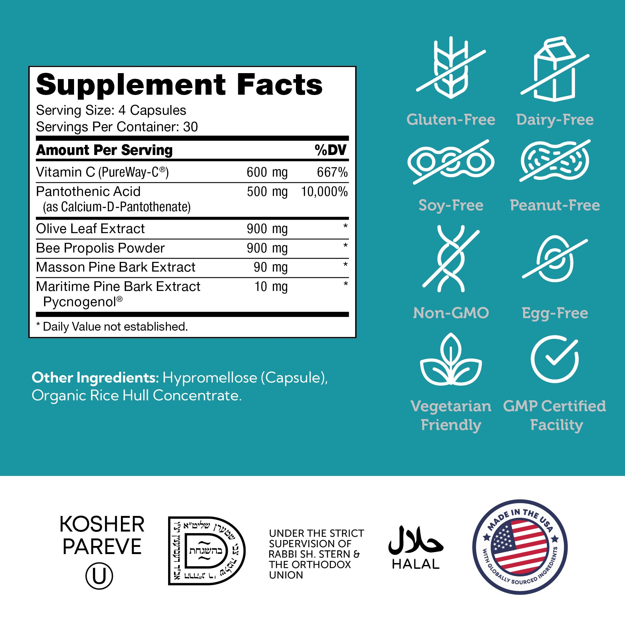 Zahler Immune Defense label detail showing ingredient branding.