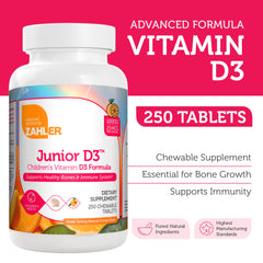 Child taking Zahler Junior D3 chewables for immune health and activity