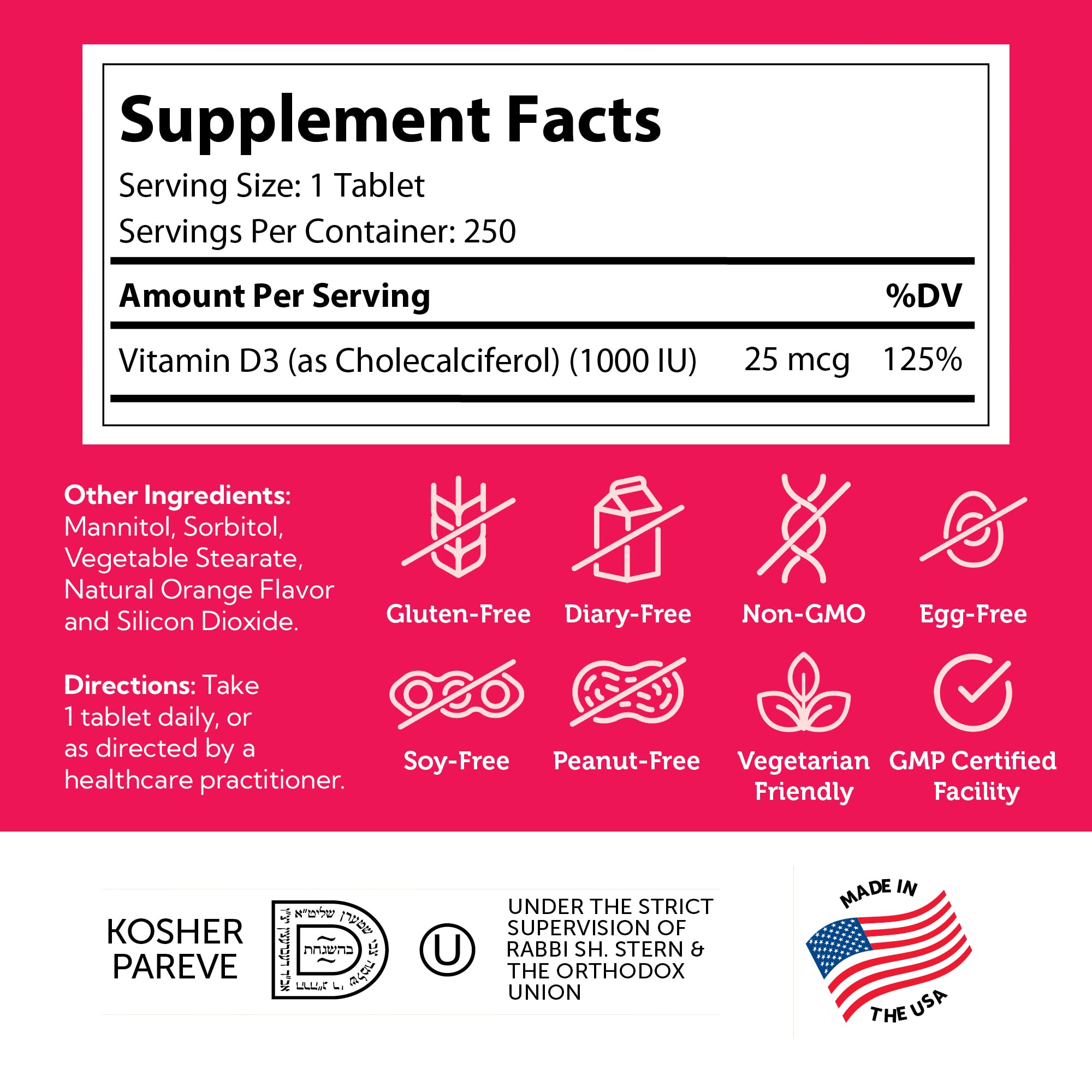 Made in USA Zahler Junior D3 chewables with quality ingredients