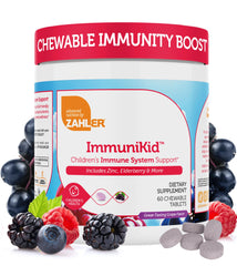 Zahler Kids Immune Support bottle with grape-flavored chews for daily immune health
