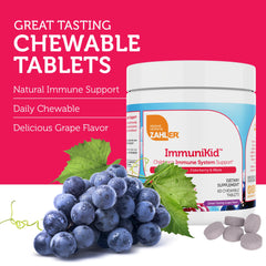 Zahler Kids Immune Support daily-dose tablets showing two-tablet daily routine
