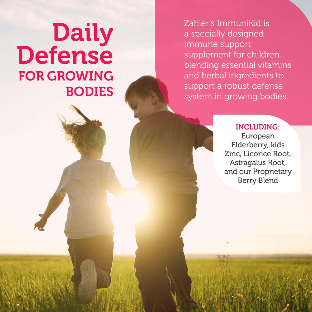 Zahler Kids Immune Support grape chew texture, kid-friendly taste