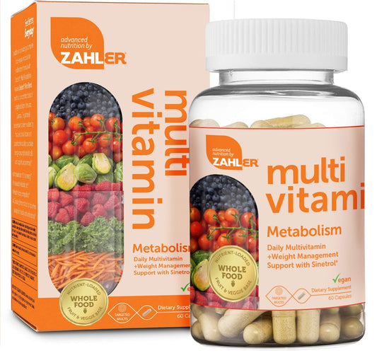 Zahler Multivitamin Metabolism bottle on shelf offering daily vitality support.