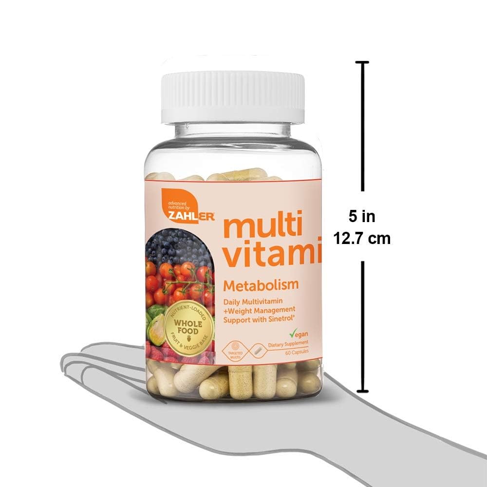 Zahler Multivitamin Metabolism kosher certification label on bottle.