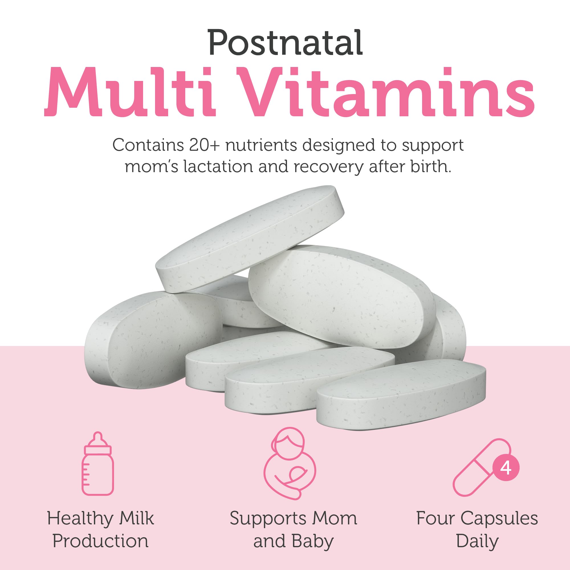 Zahler Postnatal Flow capsules on hand for scale
