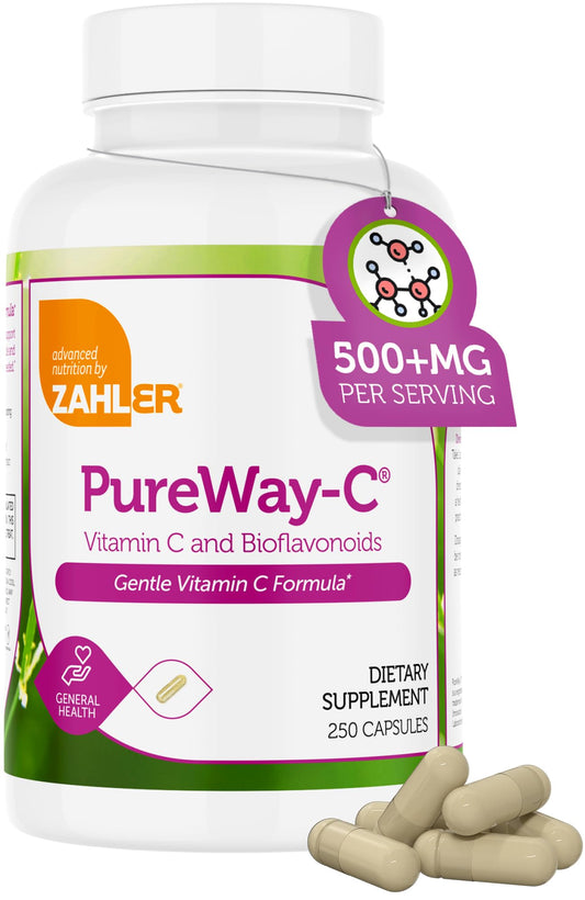 Zahler Vitamin C 500mg bottle front view for daily immune support.