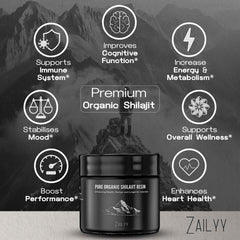ZAILYY Fulvic-acid rich resin illustrating potent mineral content.