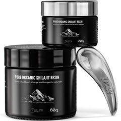ZAILYY Pure Himalayan Shilajit Resin in jar close-up for natural energy support.