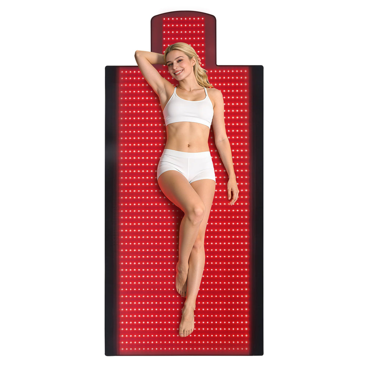 ZALWYC 1370 LEDs dual full-body therapy mat used for at-home relaxation