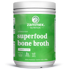 Zammex Bone Broth Plus Turmeric powder tub for convenient daily protein