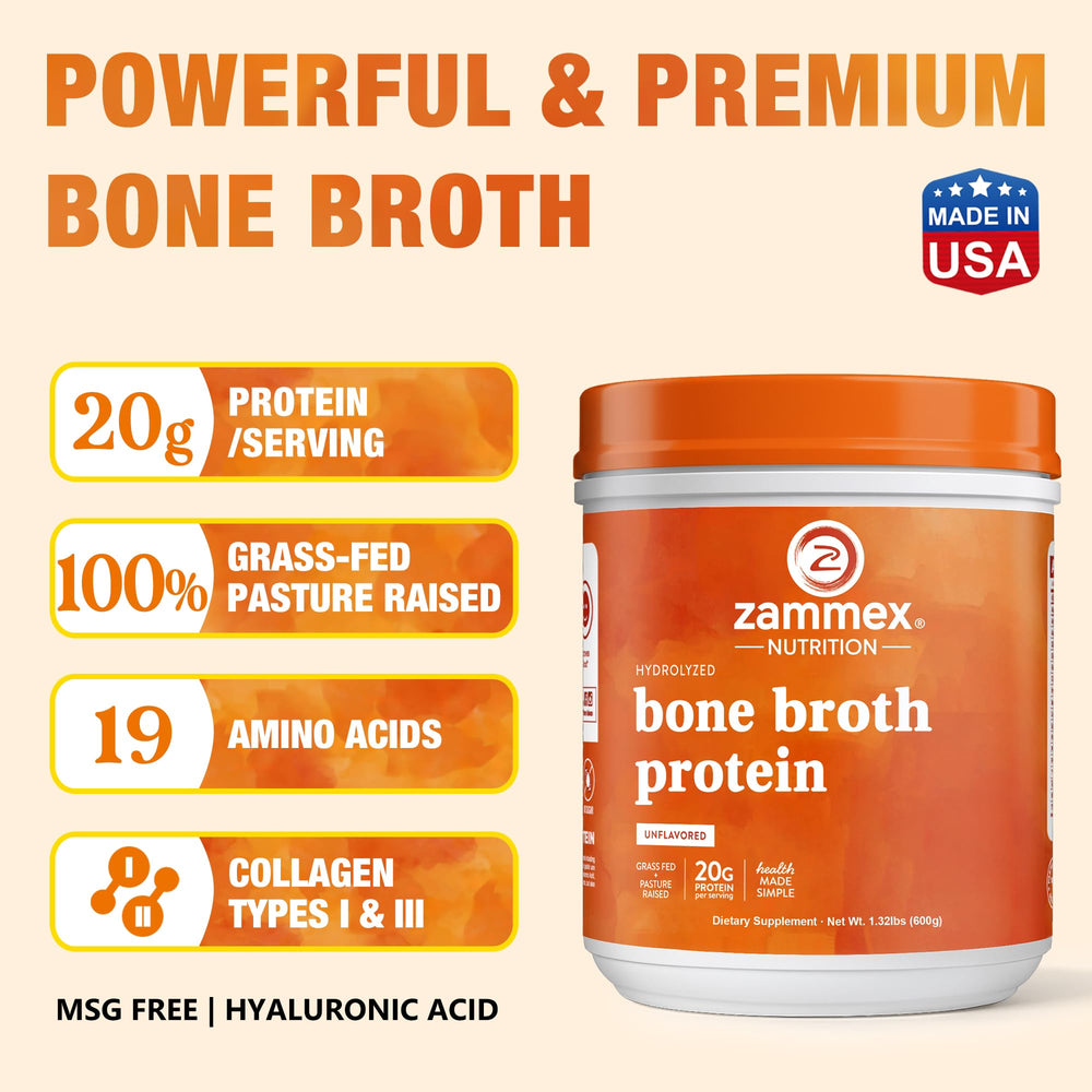 Zammex chocolate bone broth powder stirred into coffee adds flavor and protein.