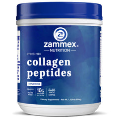 Zammex Collagen Peptides powder bottle front for easy daily skin and joint support