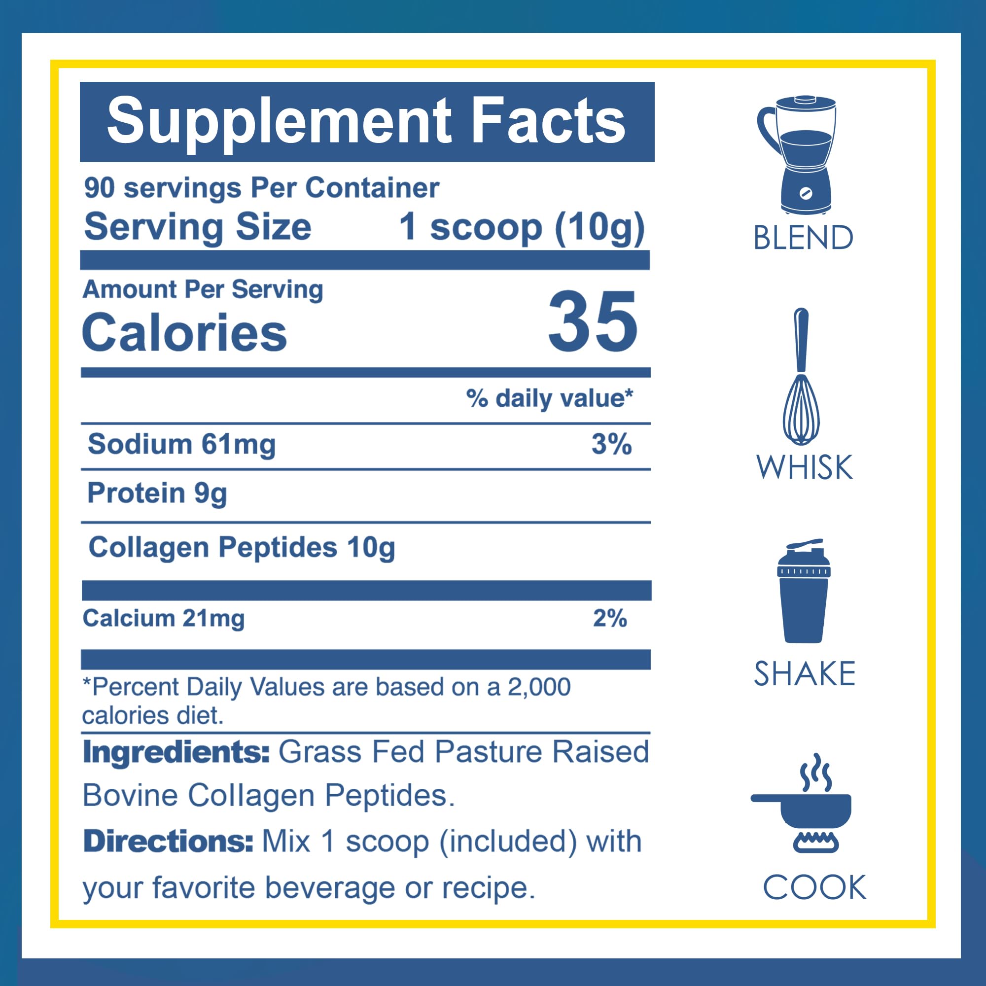 Zammex collagen peptides scoop beside the jar for precise daily servings.