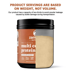 Nutrition facts panel of Zammex collagen highlights essential amino acids.