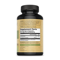 ZAND Honey Gardens Bee Propolis bottle side view highlighting 120 capsules.