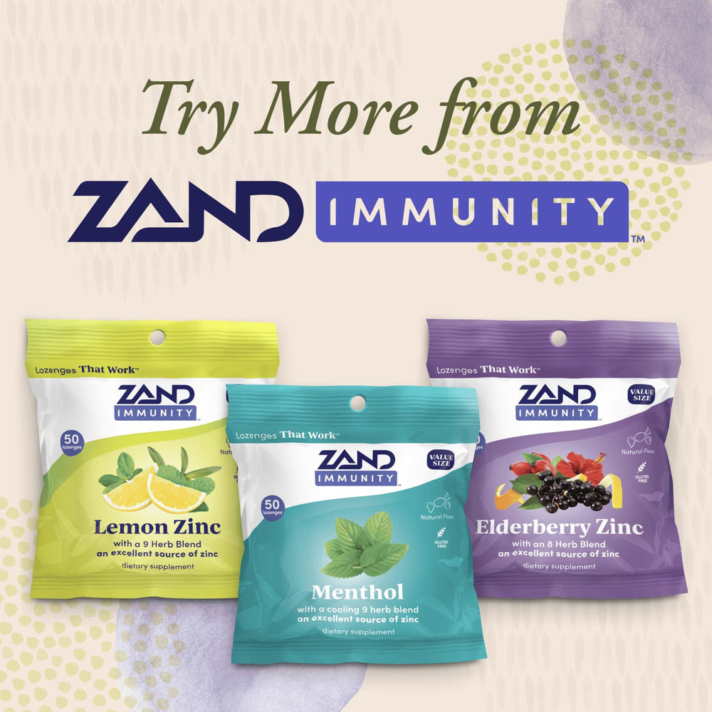 ZAND Immunity 3 Pack box front featuring vegan and gluten-free icons.