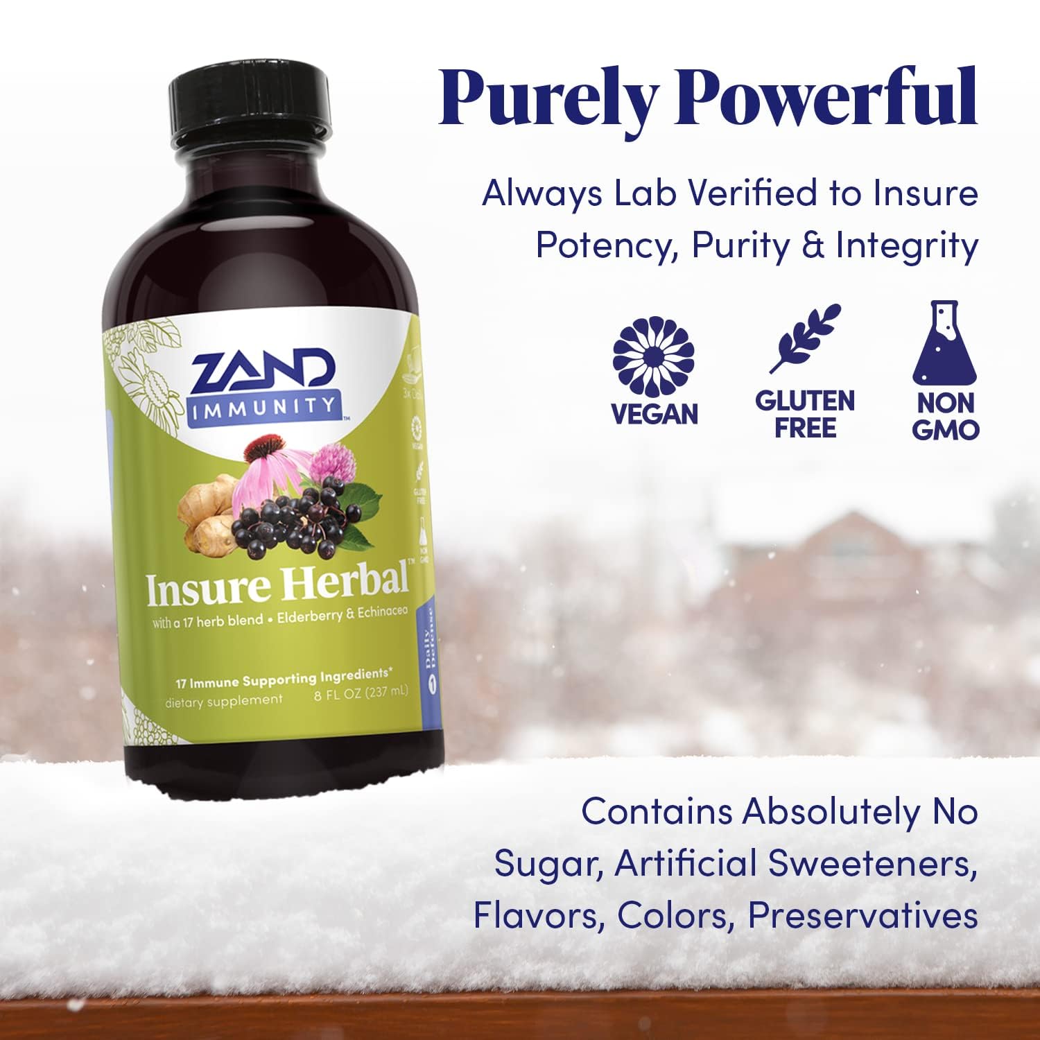 ZAND Insure elderberry ginger visual showing herbal blend components