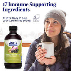 ZAND Insure ingredients graphic highlighting echinacea and elderberry in a blend