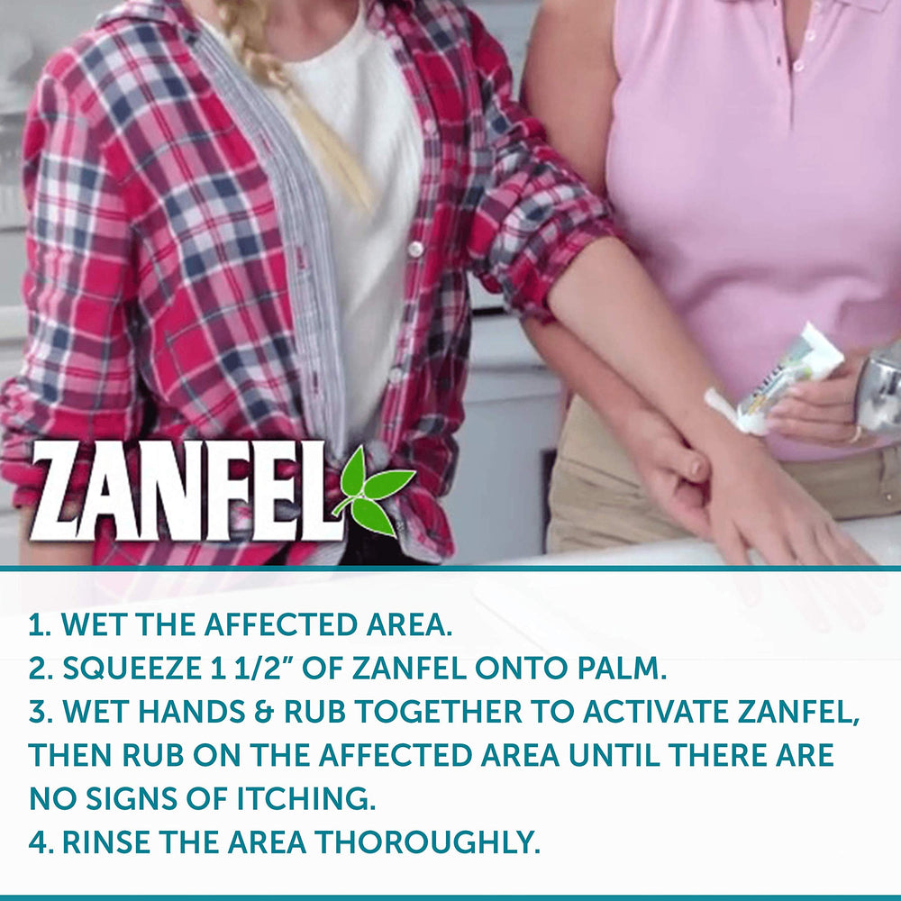 Zanfel poison ivy wash foam dispense ready for hygienic use.