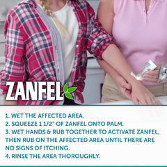 Zanfel poison ivy wash foam dispense ready for hygienic use.