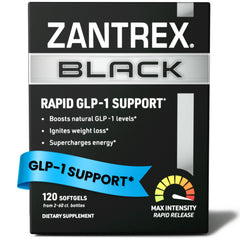 Zantrex Black bottle front showing energy and focus support