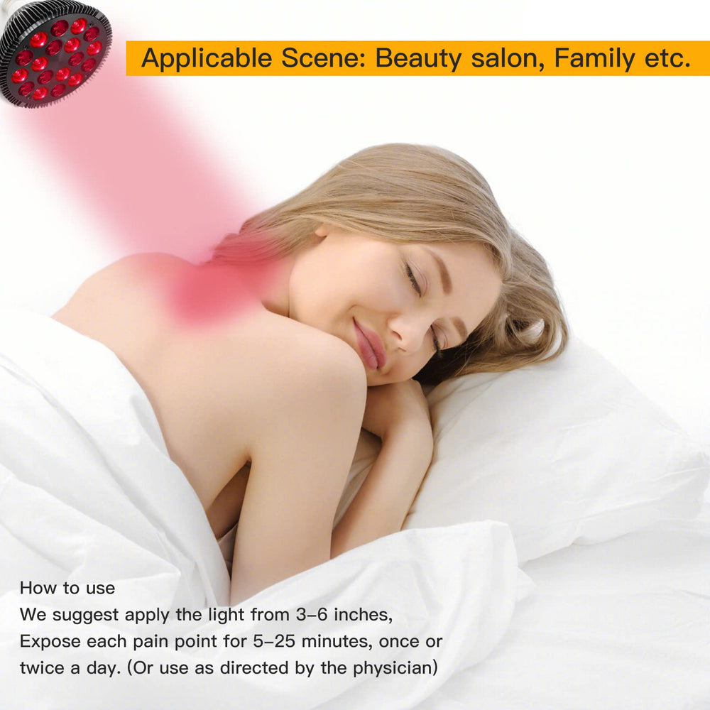 Zarbaha red light therapy lamp in use with warm glow on skin