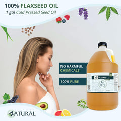 Zatural flaxseed oil drizzled over greens for nutty flavor.