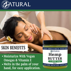 Zatural Hemp Butter food-grade use indicates cooking-friendly butter alternative.
