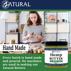 Zatural Hemp Butter vegan symbol signals plant-based, animal-friendly skincare.