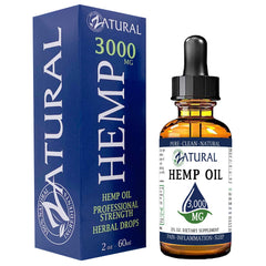 Zatural Hemp Oil Drops bottle shows omega-3 and omega-6 content for daily nutrition.