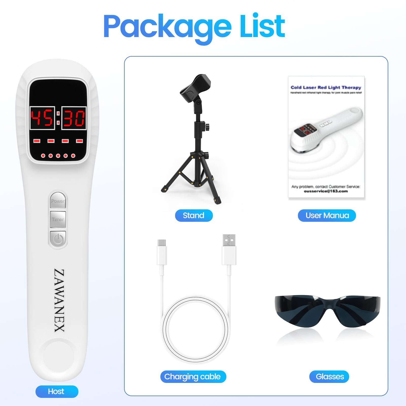 ZAWANEX goggles included protect eyes during infrared sessions.