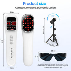 ZAWANEX packaging contents feature device, bracket, clip, goggles, charger, and manual.