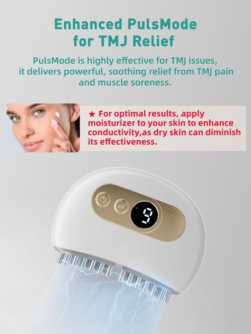 Zaybuon TMJ relief massager heat function soothing facial muscles.