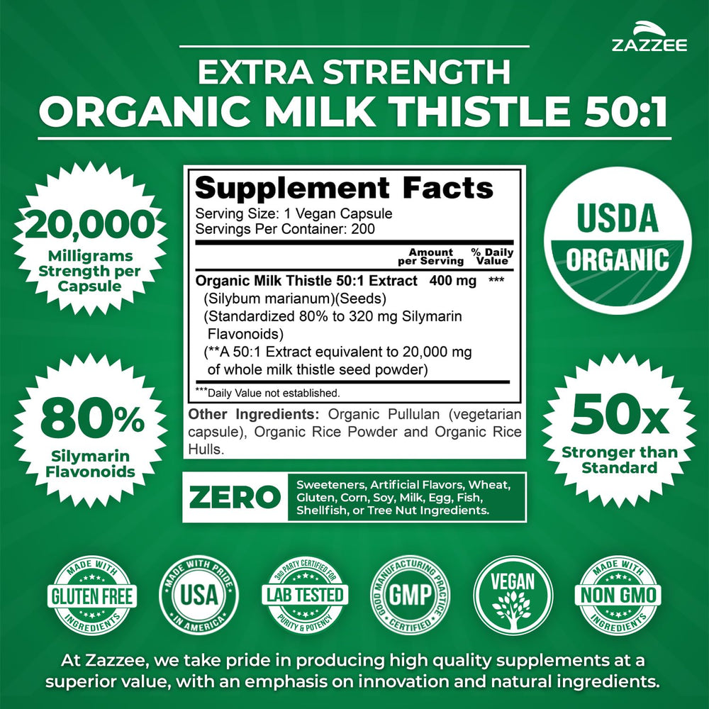 Close-up of 80% silymarin flavonoids in 50:1 extract