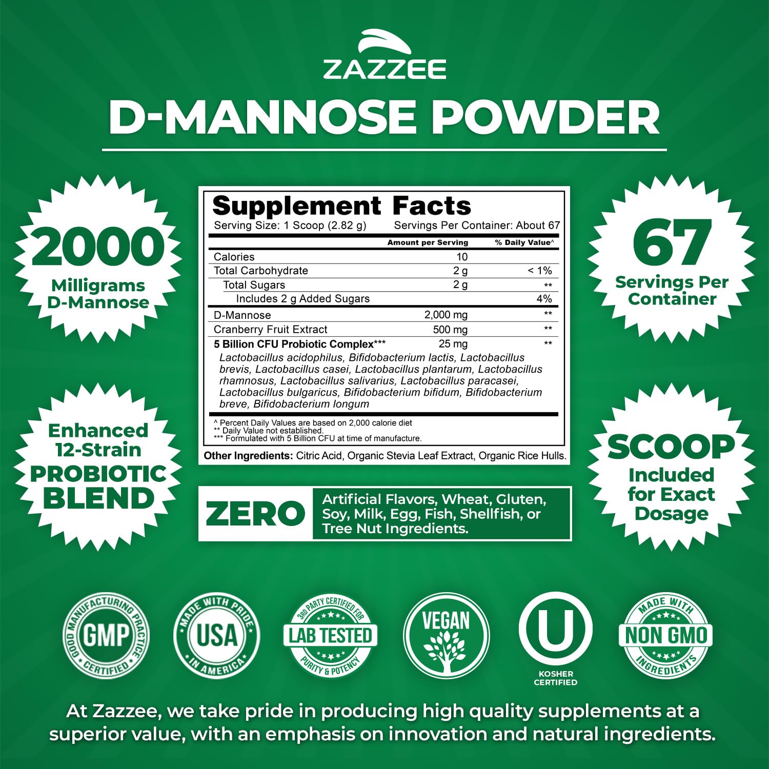 Zazzee free scoop included for exact dosage