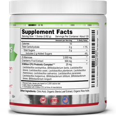 Zazzee D-Mannose Powder Plus serving poured into a glass for daily use.