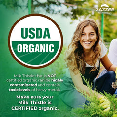 Zazzee Milk Thistle vegan capsules in bottle for ongoing support