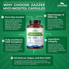Zazzee Myo-Inositol Kosher certified for strict dietary needs.